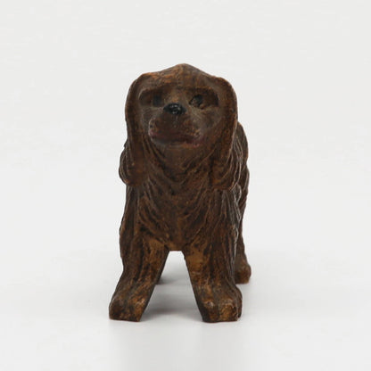 Vintage Syroco-like Wood Brown Spaniel 1.75" x 2.5"