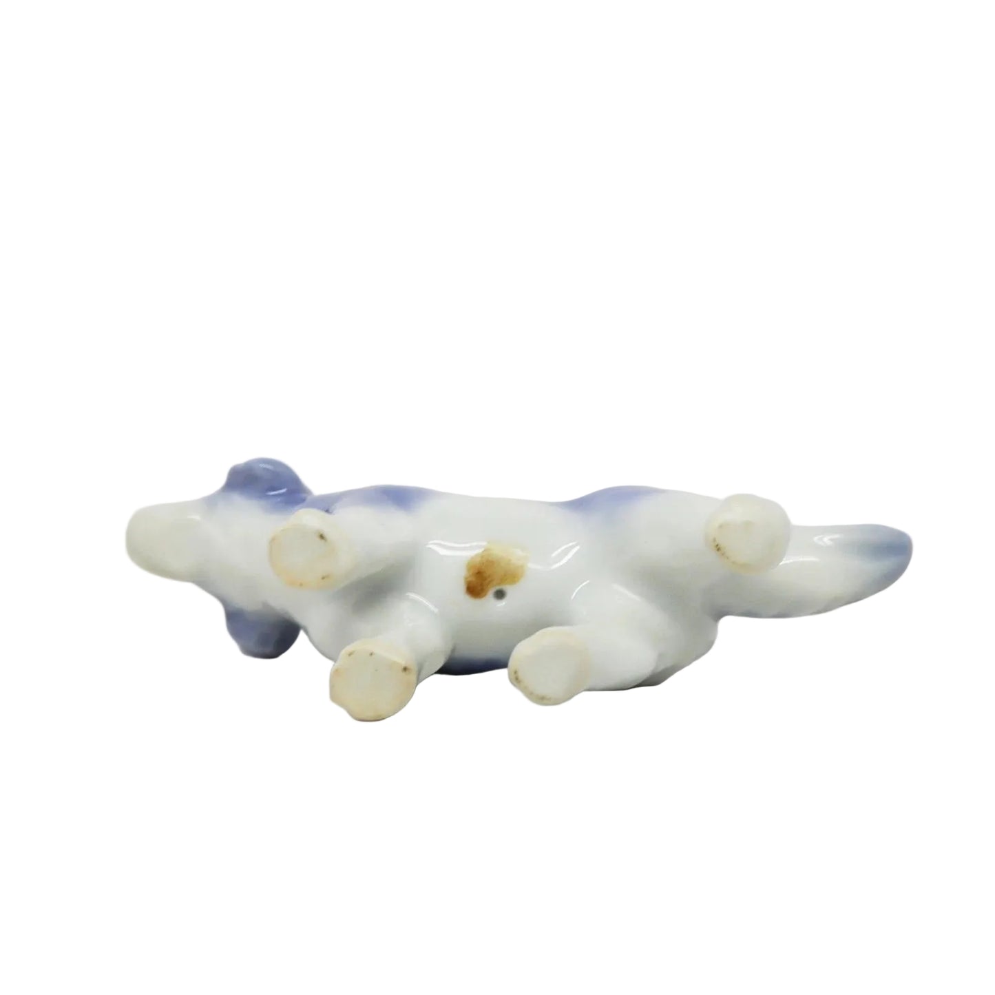 Vintage Japanese Ceramic Dog Blue 2" x 3.5"
