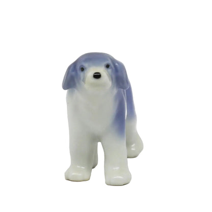 Vintage Japanese Ceramic Dog Blue 2" x 3.5"