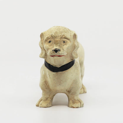 Vintage Syroco-like Wood White Dachshund 2.25" x 4.5"