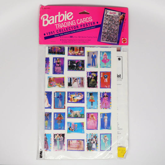 Mattel Barbie 1991 Trading Cards Collector Poster