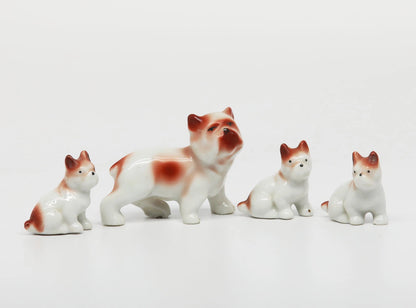 Vintage Ceramic Bulldog Family