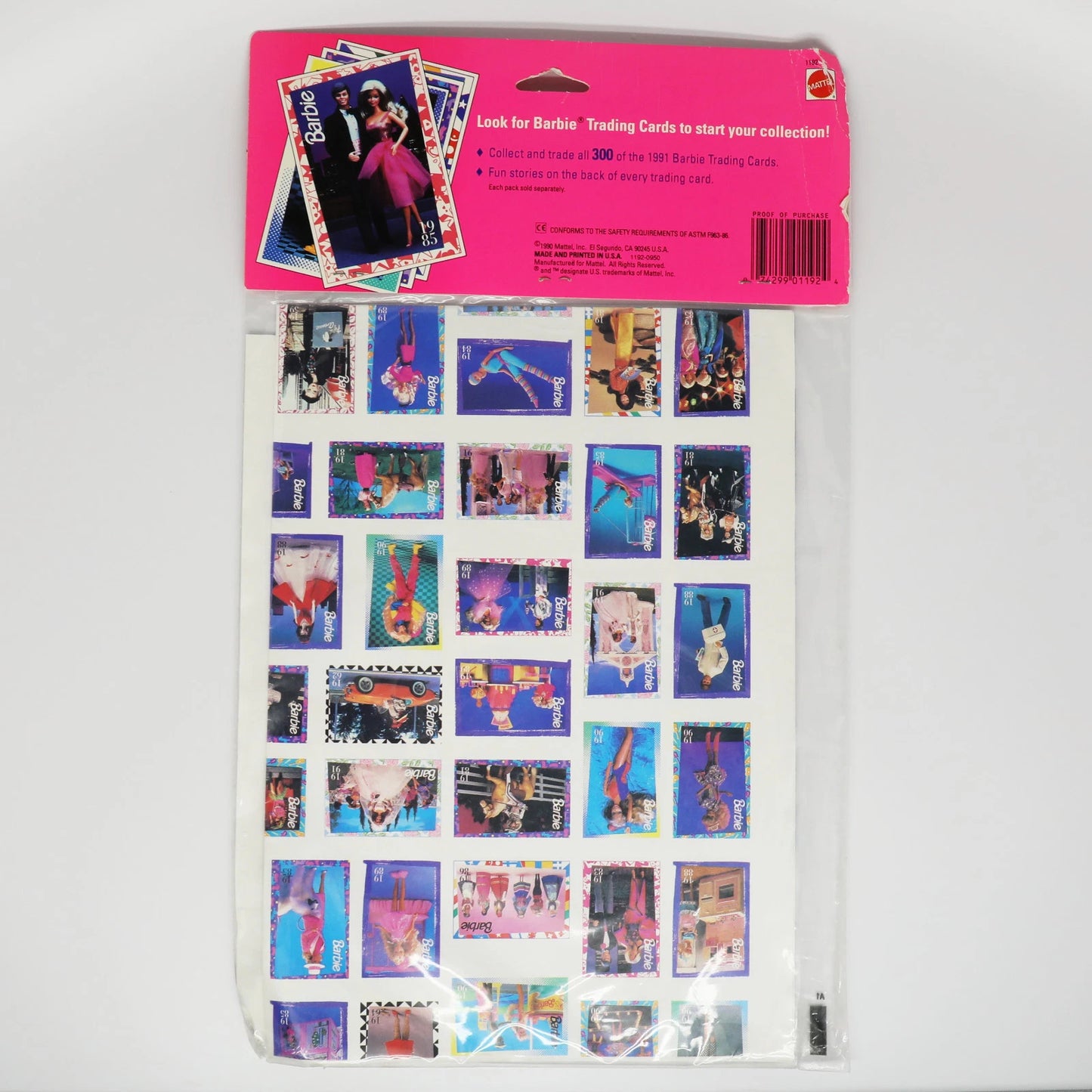 Mattel Barbie 1991 Trading Cards Collector Poster
