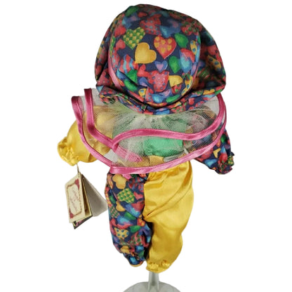 Collector's Choice 10" Yellow & Hearts Porcelain Clown Doll