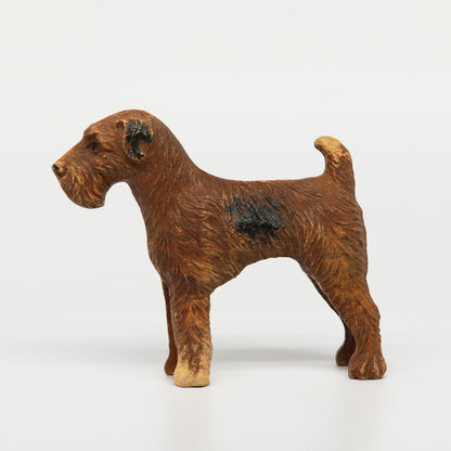 Vintage Syroco-like Wood Brown Terrier 3.5" x 4"