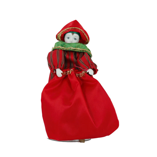 Christmas Hanging Gift ornament Elf Harlequin Clown porcelain 8" doll