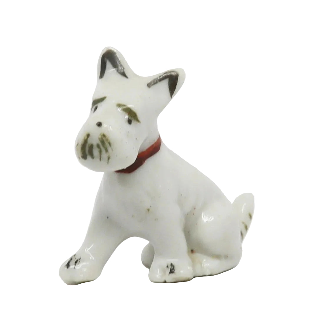 Vintage Ceramic White Terrier Japan 1.5" x 1.75"