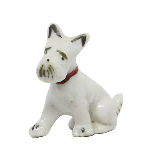Vintage Ceramic White Terrier Japan 1.5" x 1.75"