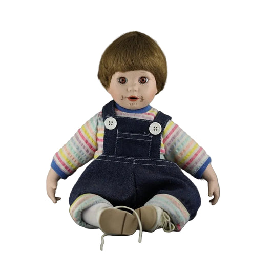 Moments Treasured Toddler Eating Chocolate Ice Cream 9-10" Porcelain Doll