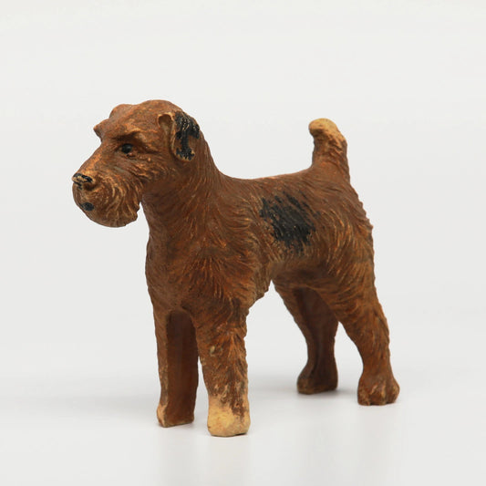 Vintage Syroco-like Wood Brown Terrier 3.5" x 4"