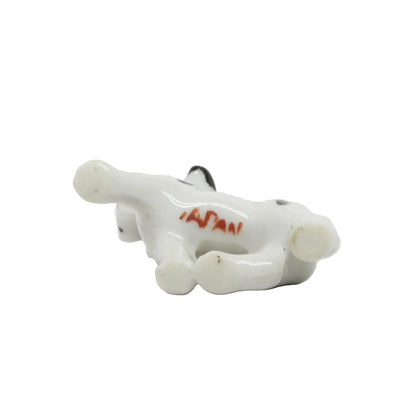 Antique Ceramic White Dog Japan 1.5" x 1.75"