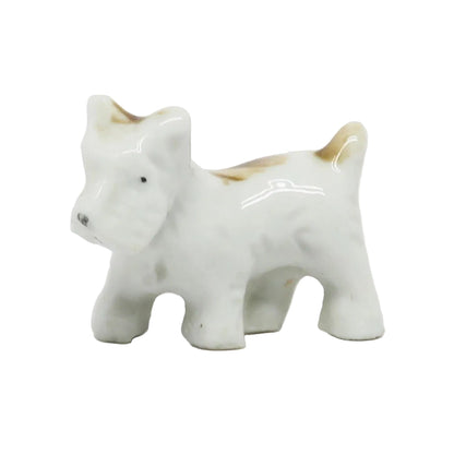 Vintage Ceramic 1.5" x 2" White Terrier Dog
