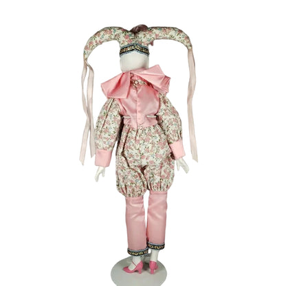 18" Pink Floral Jester Harlequin Redress-able