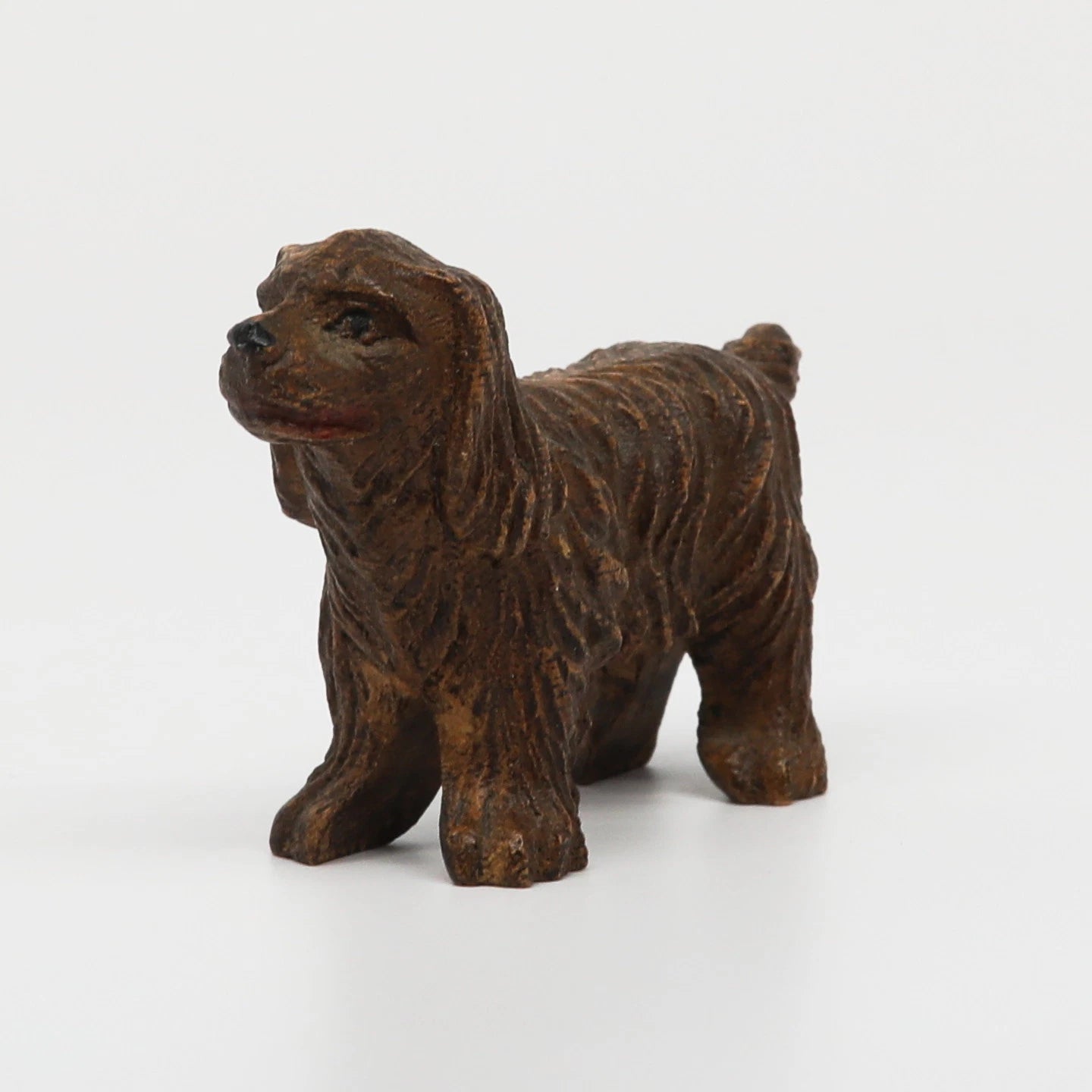 Vintage Syroco-like Wood Brown Spaniel 1.75" x 2.5"