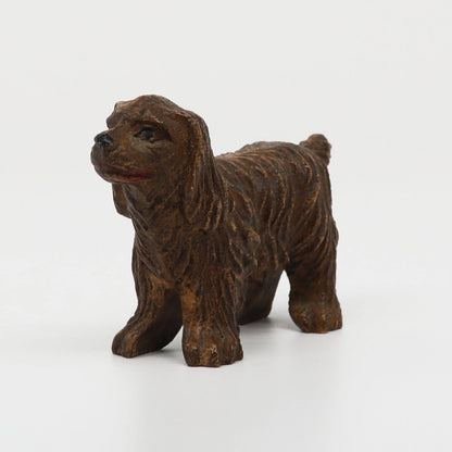Vintage Syroco-like Wood Brown Spaniel 1.75" x 2.5"