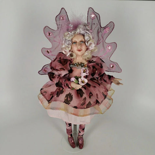 Mark Roberts Fairy Medium 13" In Pink Rhinestone Leopard-print dress