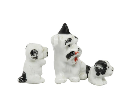 Antique Ceramic Dog Family Japan