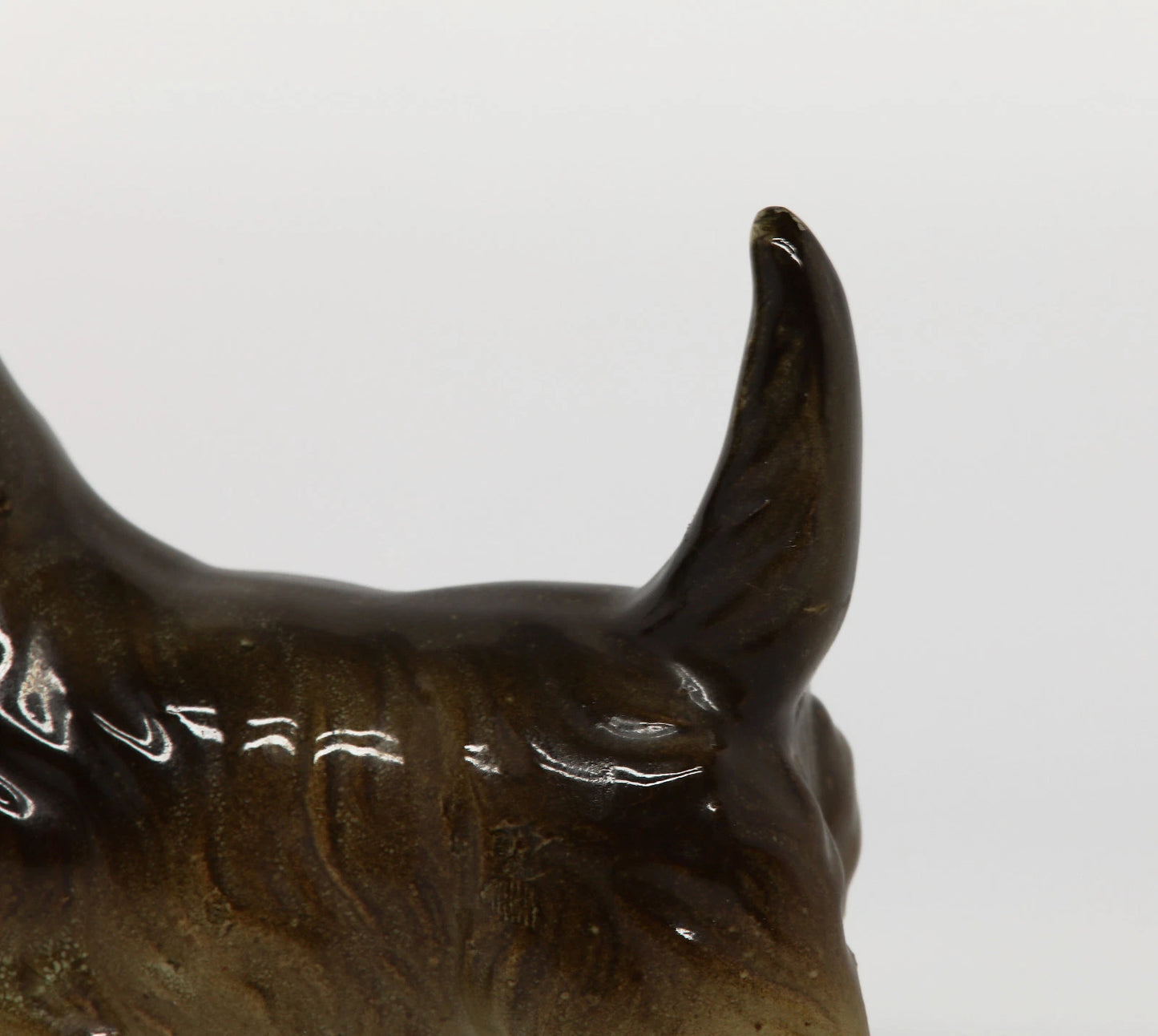 Vintage Ceramic Brown Terrier 3.5" x 4.5"