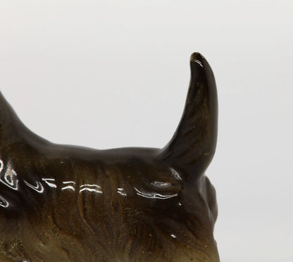 Vintage Ceramic Brown Terrier 3.5" x 4.5"