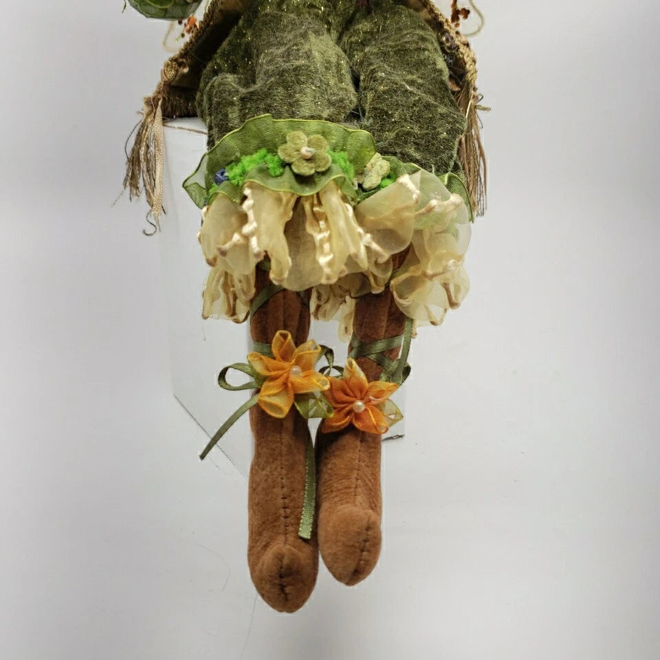 Mark Roberts Fairy Large 18" In Green Fringe Coat