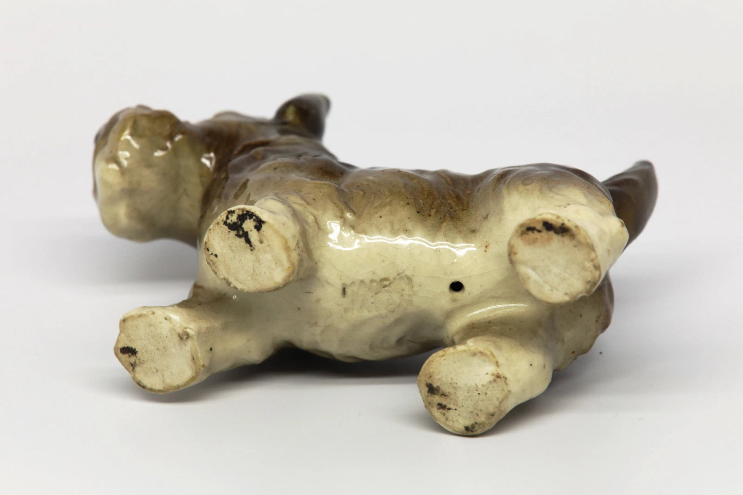 Vintage Ceramic Brown Terrier 3.5" x 4.5"